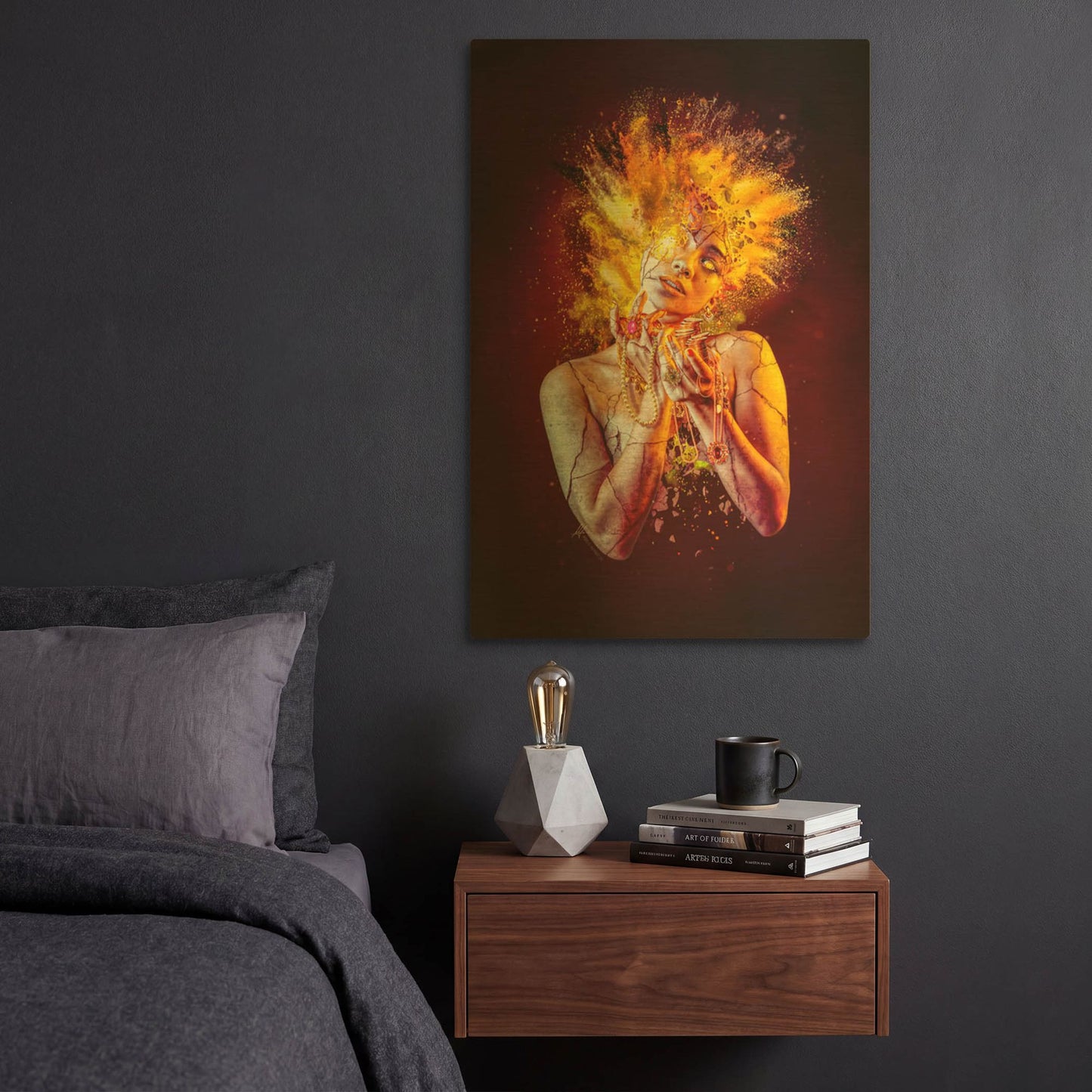 'Greed - Paradise Lost Seven Deadly Sins' By Mario Sanchez Nevado Gold Metal Wall Art
