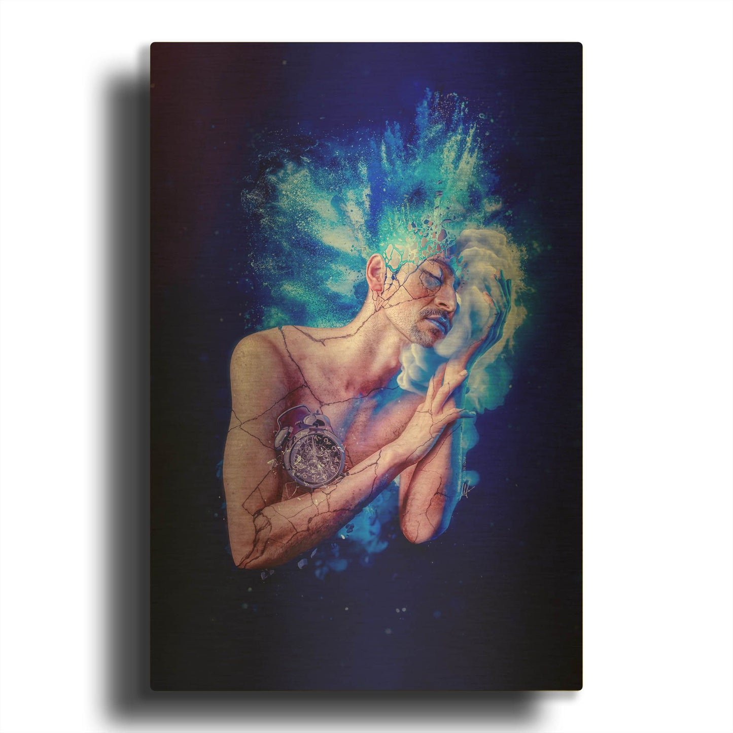 'Sloth - Paradise Lost Seven Deadly Sins' By Mario Sanchez Nevado Gold Metal Wall Art