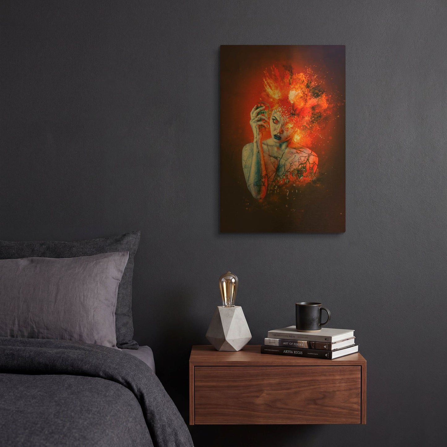 'Wrath - Paradise Lost Seven Deadly Sins' By Mario Sanchez Nevado Gold Metal Wall Art