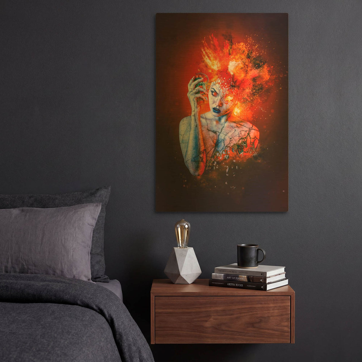 'Wrath - Paradise Lost Seven Deadly Sins' By Mario Sanchez Nevado Gold Metal Wall Art