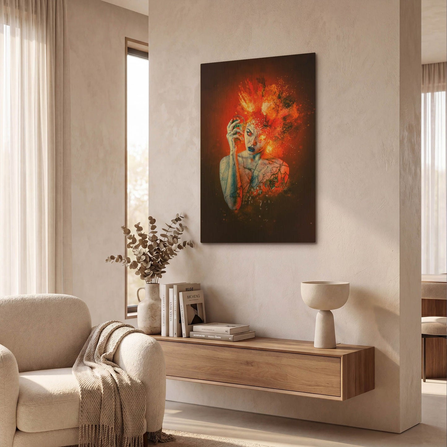 'Wrath - Paradise Lost Seven Deadly Sins' By Mario Sanchez Nevado Gold Metal Wall Art