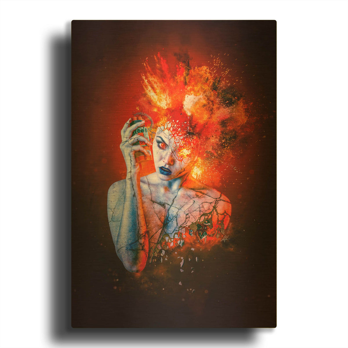 'Wrath - Paradise Lost Seven Deadly Sins' By Mario Sanchez Nevado Gold Metal Wall Art