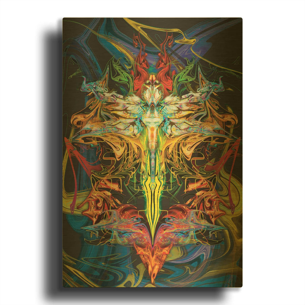 'Dragon Fly-01' By Michael Stewart Gold Metal Wall Art