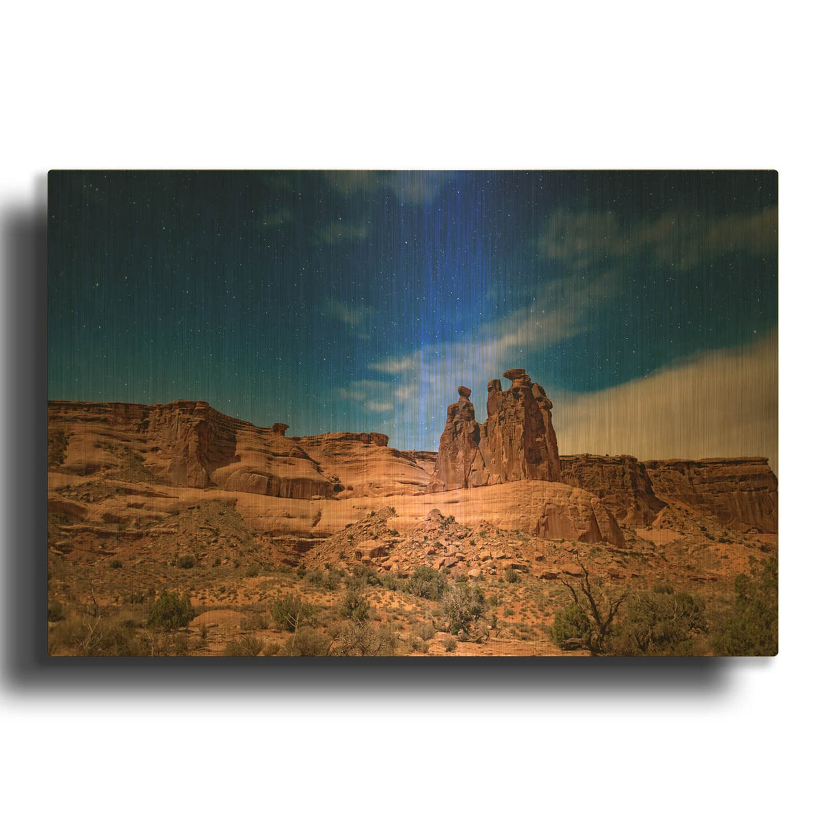 'Three Gossips Under The Stars' By Rick Berk Gold Metal Wall Art