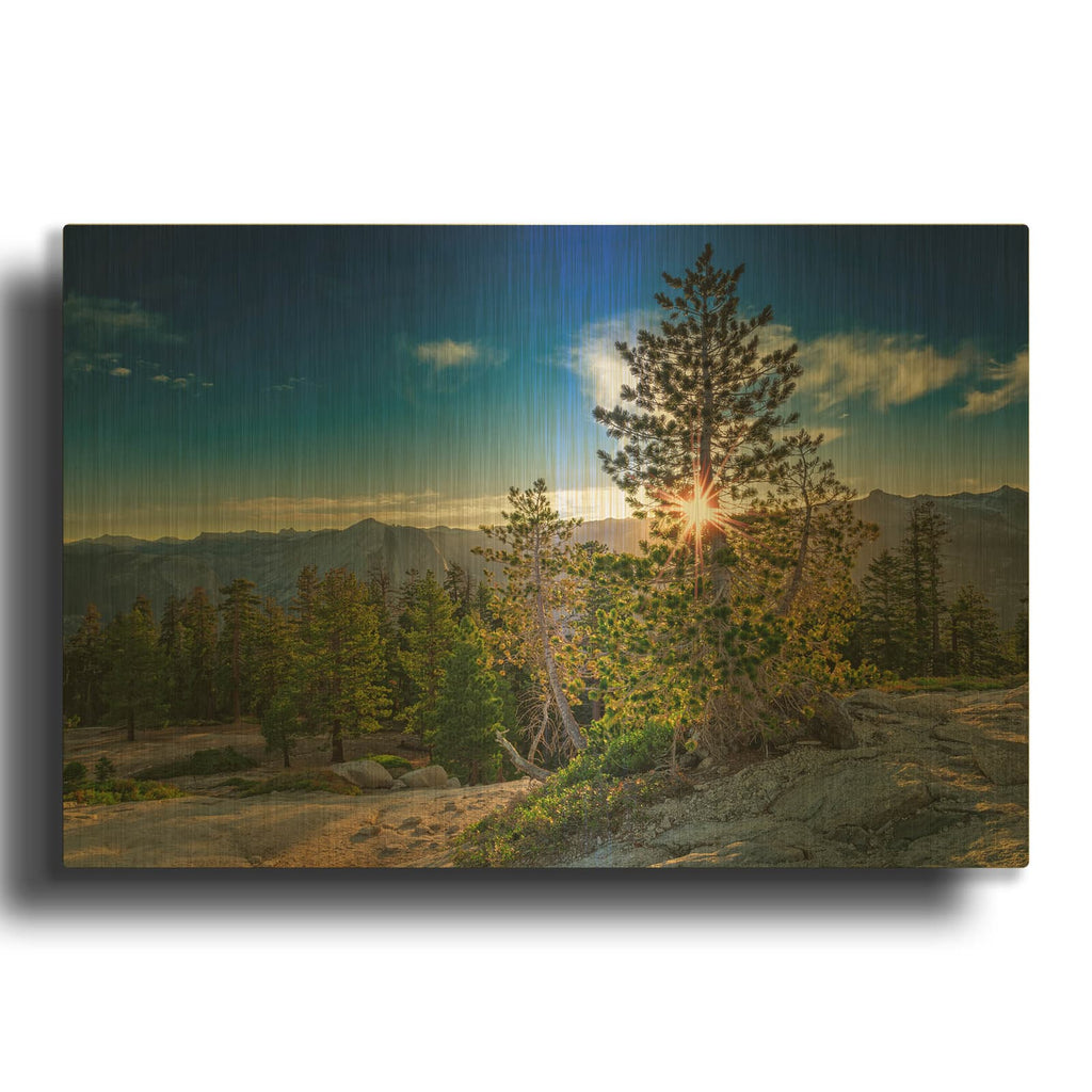 'Sunrise On Sentinel Dome' By Rick Berk Gold Metal Wall Art