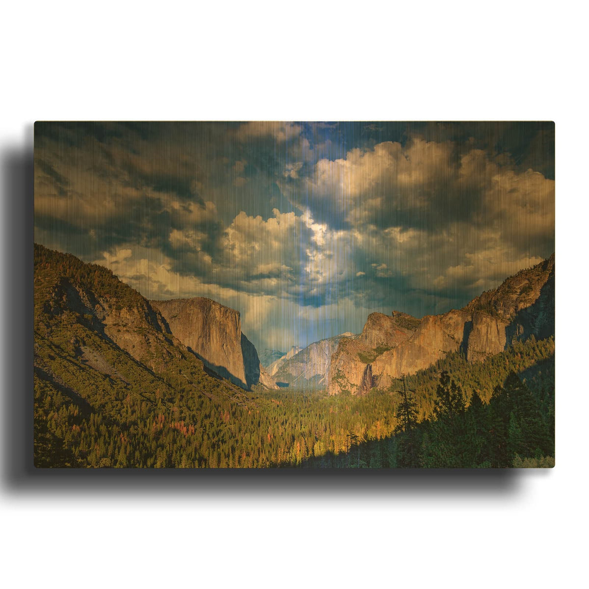 'Spring Storm Over Yosemite' By Rick Berk Gold Metal Wall Art