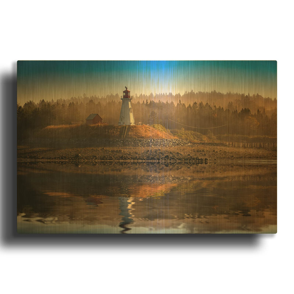 'Mulholland Point Lighthouse' By Rick Berk Gold Metal Wall Art