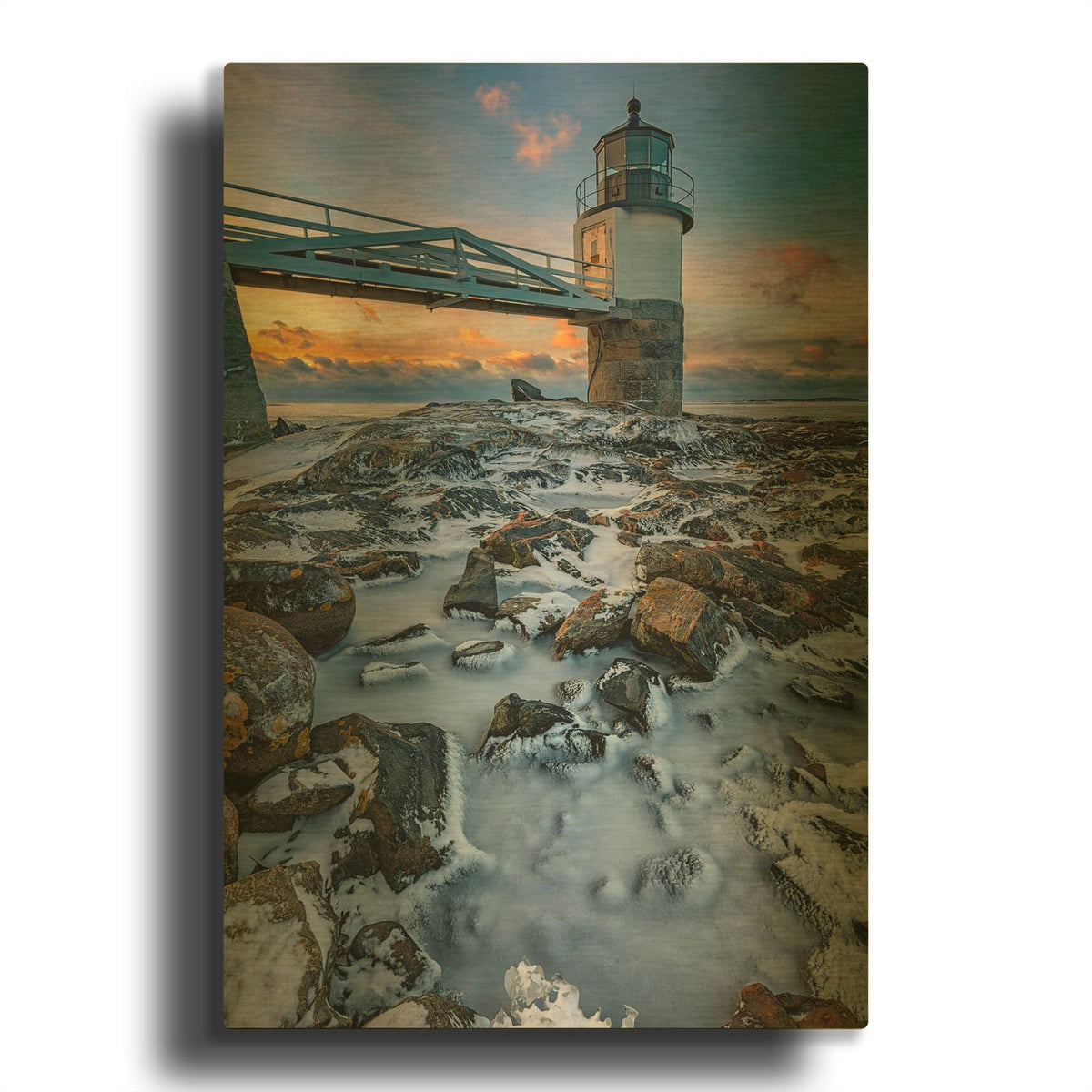 'Winter At Marshall Point' By Rick Berk Gold Metal Wall Art
