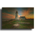 'May Evening At Pemaquid Point Lighthouse' By Rick Berk Gold Metal Wall Art