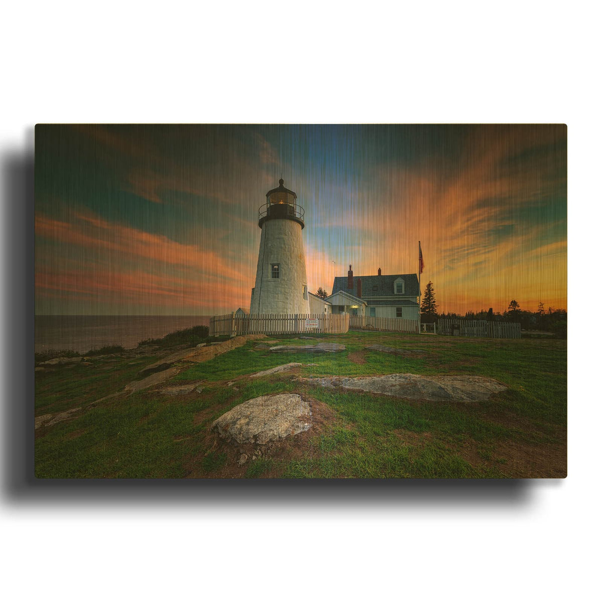 'May Evening At Pemaquid Point Lighthouse' By Rick Berk Gold Metal Wall Art