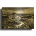 'December Morning On Marginal Way Monochrome' By Rick Berk Gold Metal Wall Art
