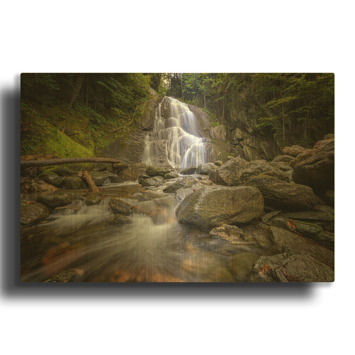 'Moss Glen Falls' By Rick Berk Gold Metal Wall Art