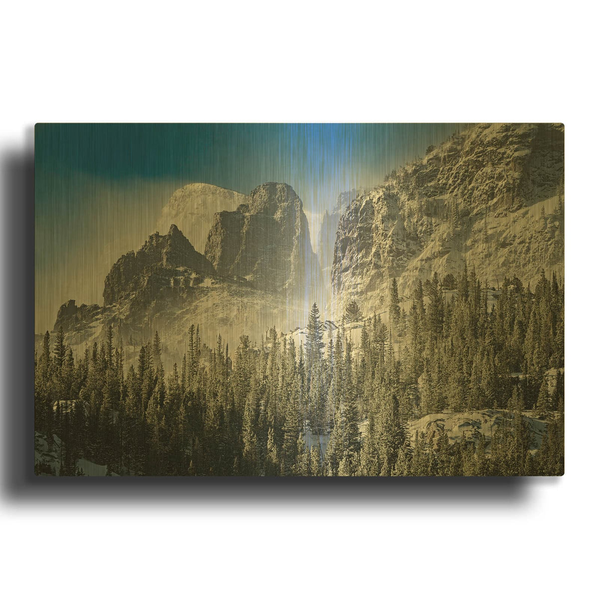 'Peaks Of Winter' By Rick Berk Gold Metal Wall Art