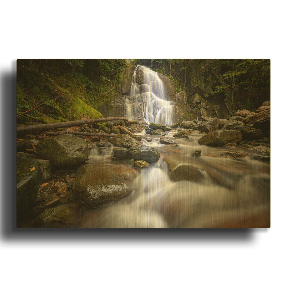 'Moss Glen Falls II' By Rick Berk Gold Metal Wall Art