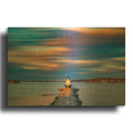 'Autumn Skies At Spring Point Ledge Lighthouse' By Rick Berk Gold Metal Wall Art