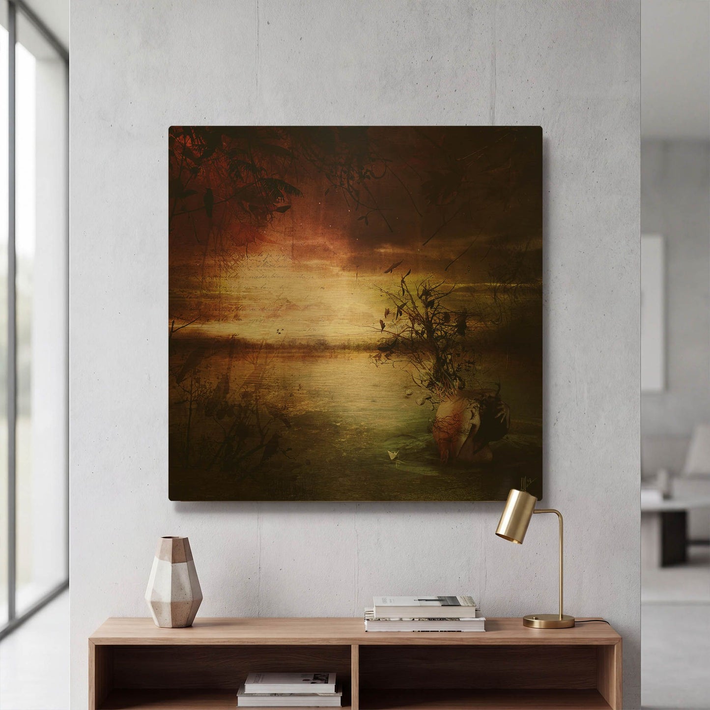 'Alone' By Mario Sanchez Nevado Gold Metal Wall Art