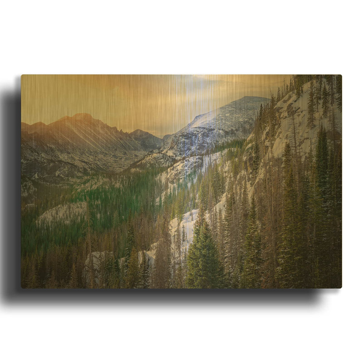 'Longs Peak' By Rick Berk Gold Metal Wall Art