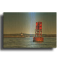 'Buoy And Spring Point Ledge Light' By Rick Berk Gold Metal Wall Art