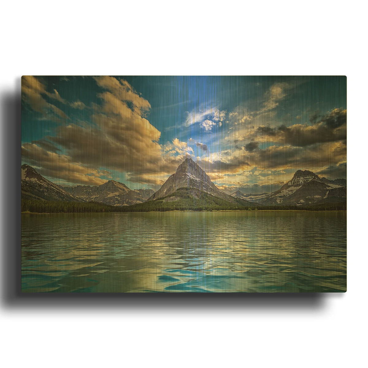 'Mount Grinnell' By Rick Berk Gold Metal Wall Art