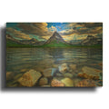 'Mount Grinnell And Swiftcurrent Lake' By Rick Berk Gold Metal Wall Art