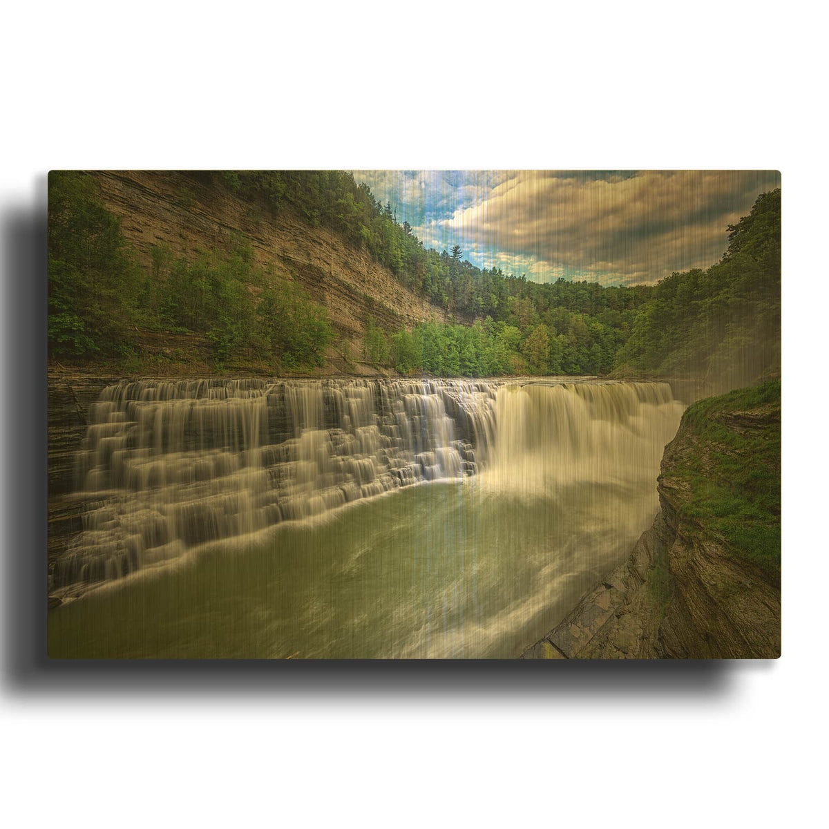'Lower Letchworth Falls' By Rick Berk Gold Metal Wall Art
