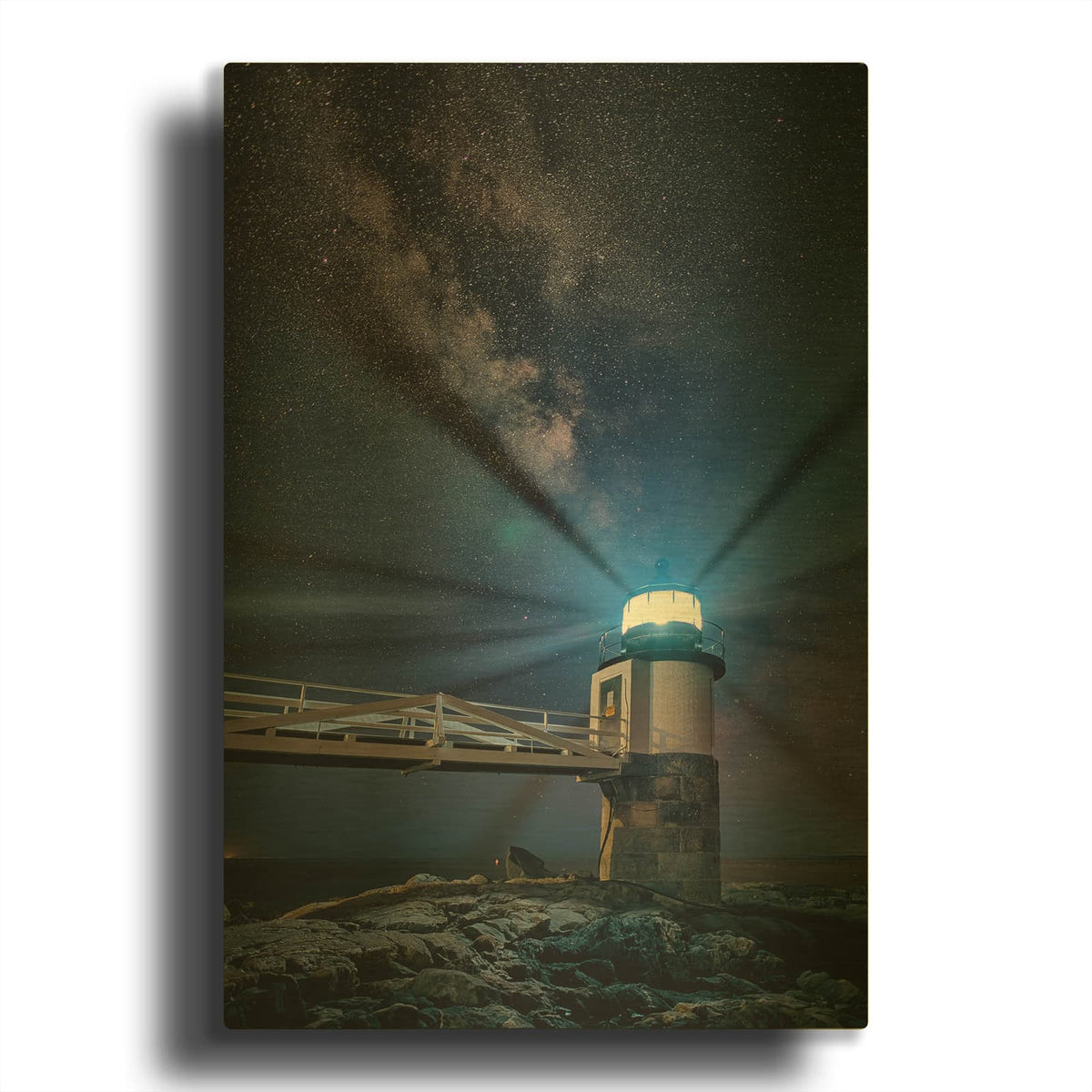 'Milky Way Over Marshall Point' By Rick Berk Gold Metal Wall Art