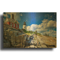 'Summer Day At Pemaquid Point' By Rick Berk Gold Metal Wall Art