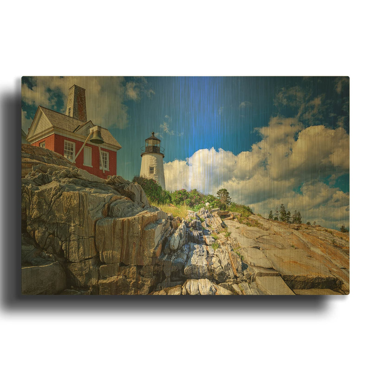 'Summer Day At Pemaquid Point' By Rick Berk Gold Metal Wall Art