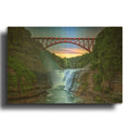 'Sunset At Upper Falls' By Rick Berk Gold Metal Wall Art