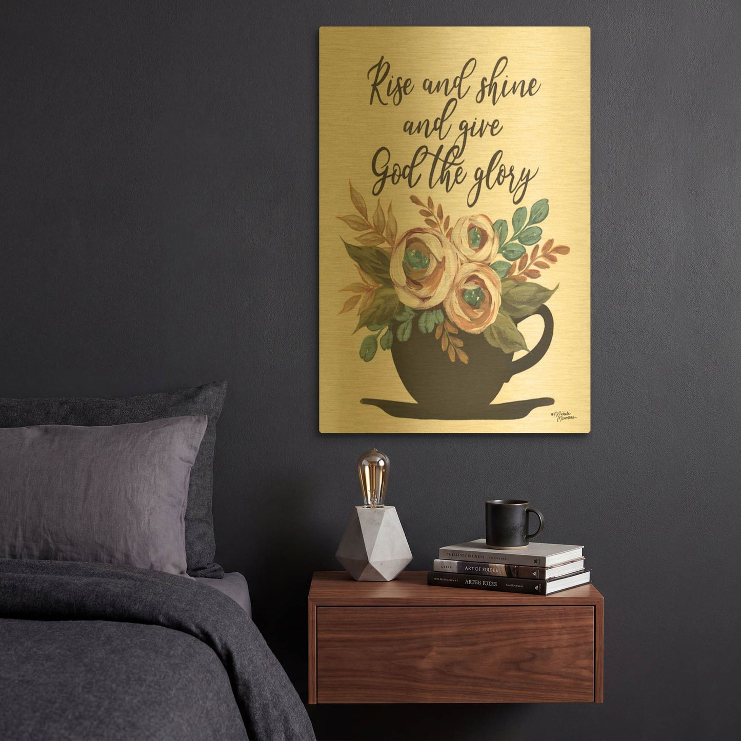 'Rise and Shine' By Michele Norman Gold Metal Wall Art
