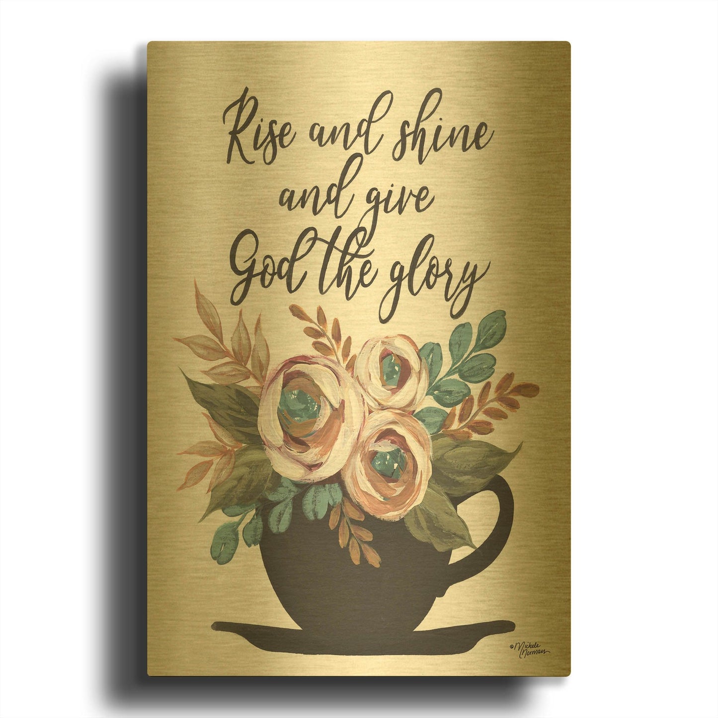 'Rise and Shine' By Michele Norman Gold Metal Wall Art