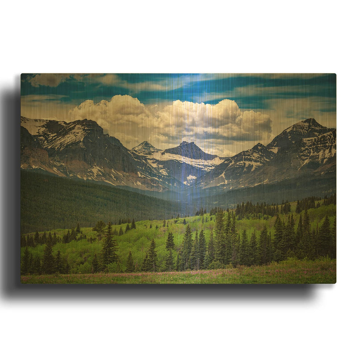 'Mountains Majesty' By Rick Berk Gold Metal Wall Art