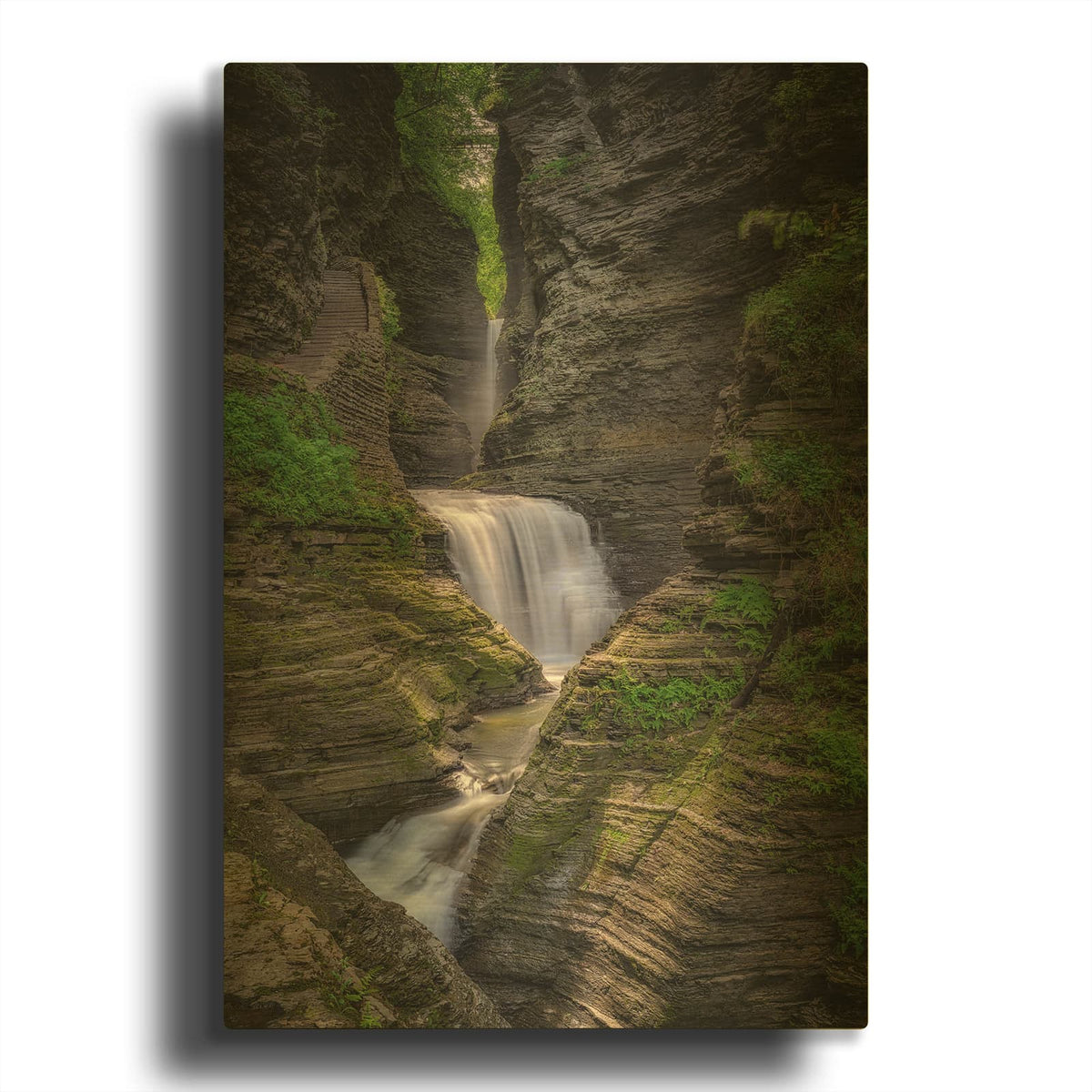 'Minnehaha Falls' By Rick Berk Gold Metal Wall Art