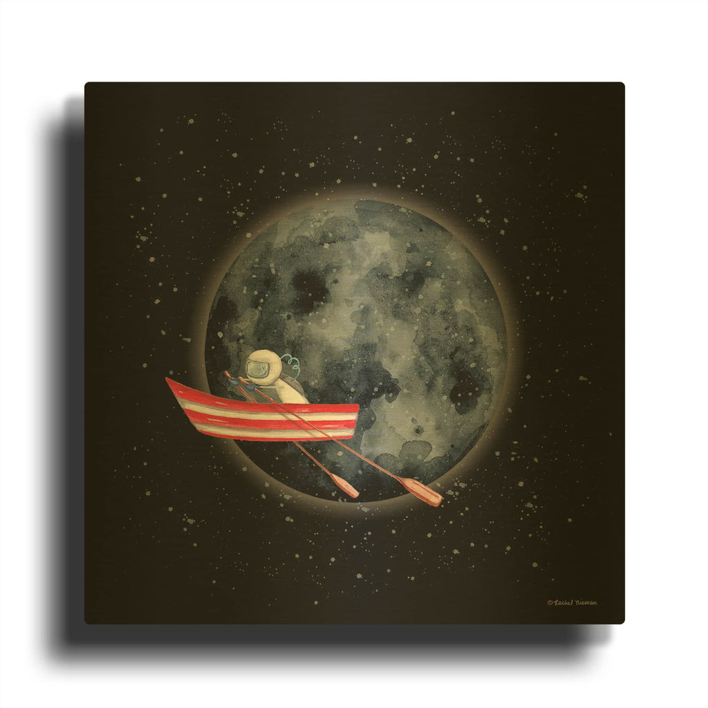 'Sail to the Moon' By Rachel Nieman Gold Metal Wall Art