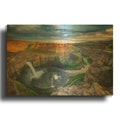 'Sunset At Palouse Falls' By Rick Berk Gold Metal Wall Art