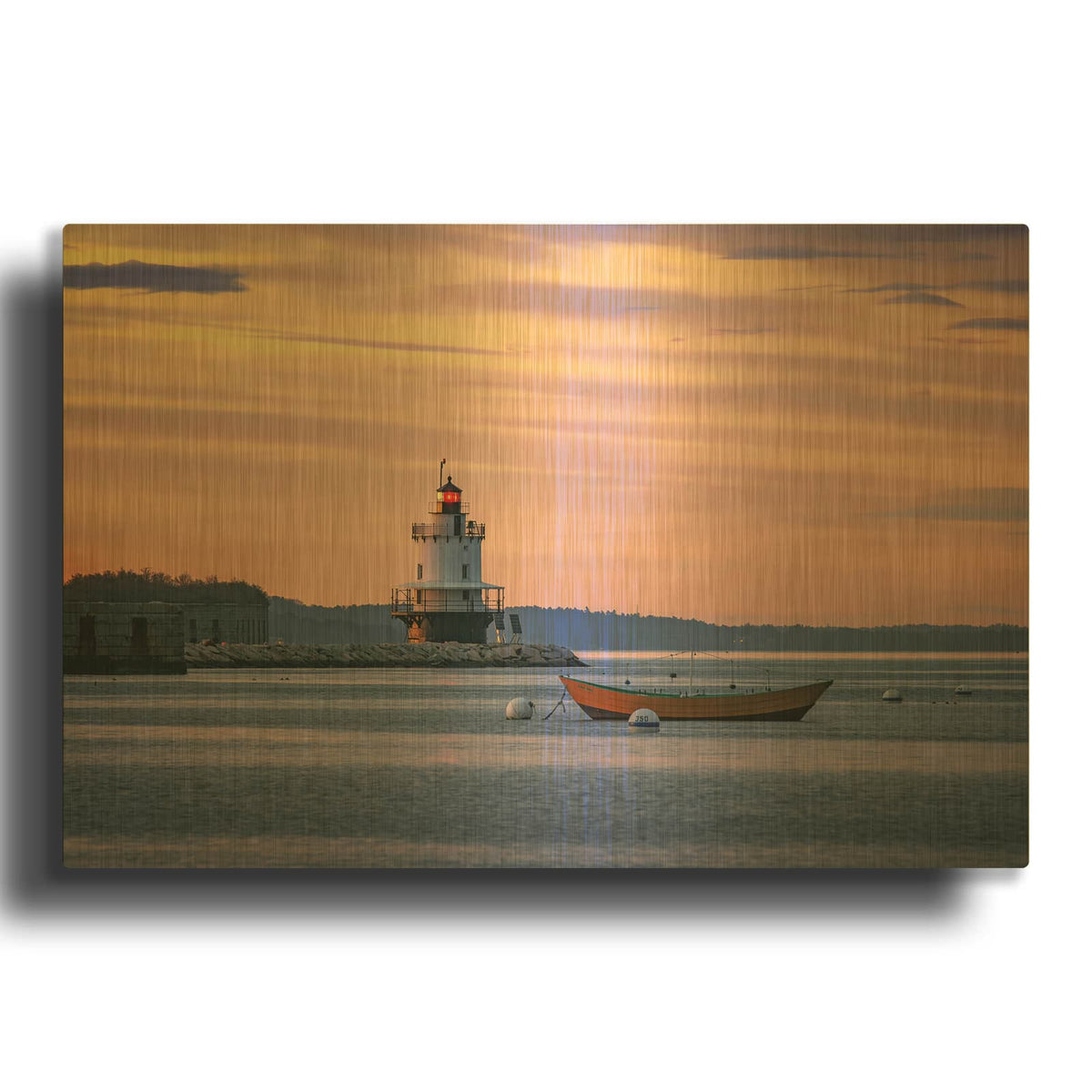 'Days End At Spring Point' By Rick Berk Gold Metal Wall Art