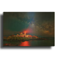 'The Nubble And The Milky Way' By Rick Berk Gold Metal Wall Art