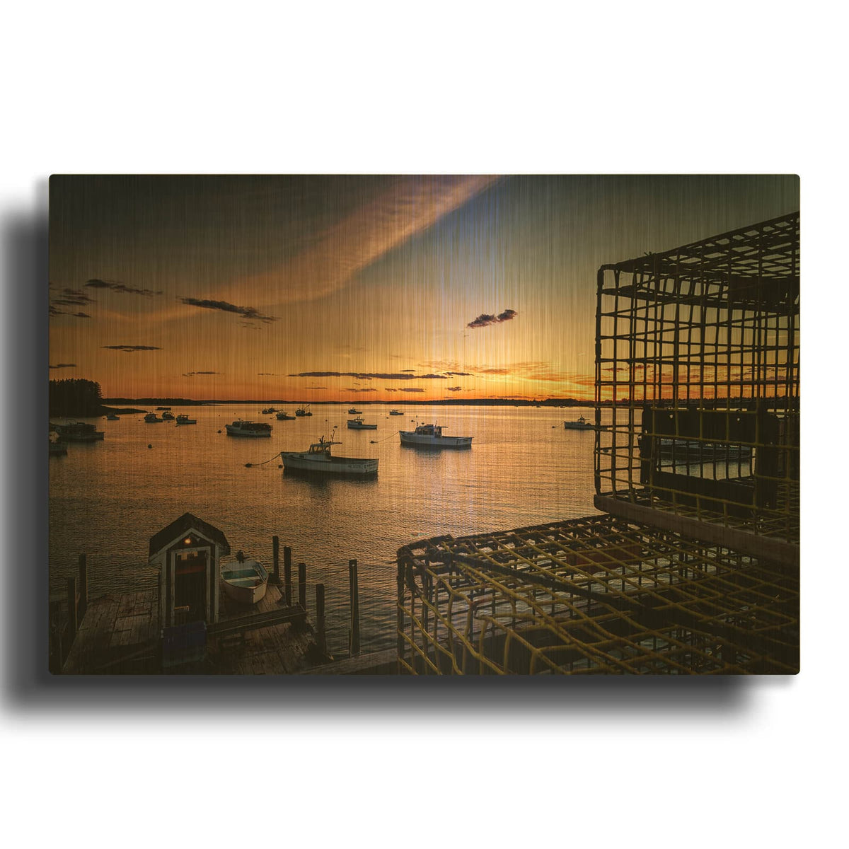'Dusk At Barney Point' By Rick Berk Gold Metal Wall Art