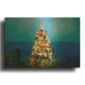 'Lobstermans Christmas' By Rick Berk Gold Metal Wall Art