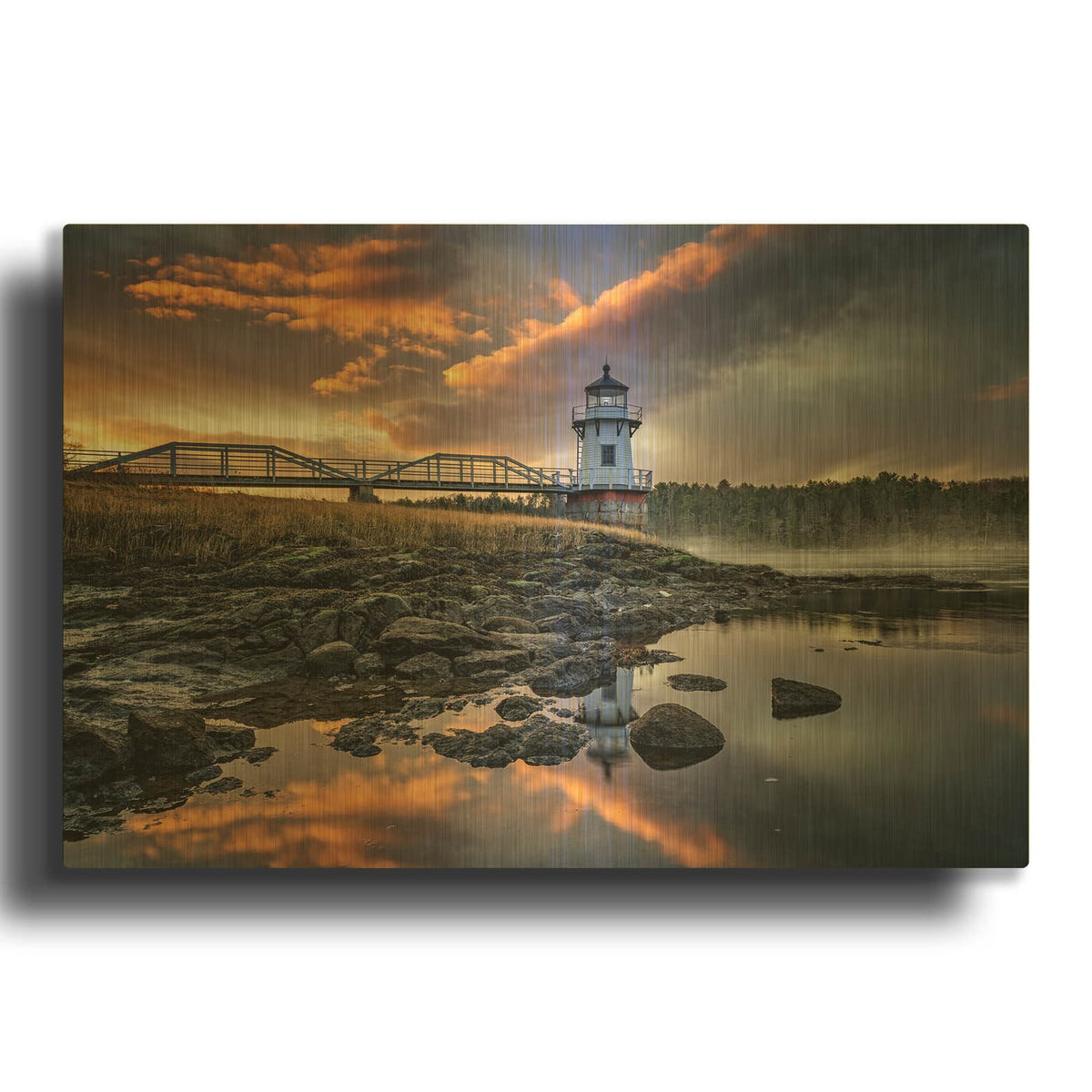 'Sunrise At Doubling Point' By Rick Berk Gold Metal Wall Art