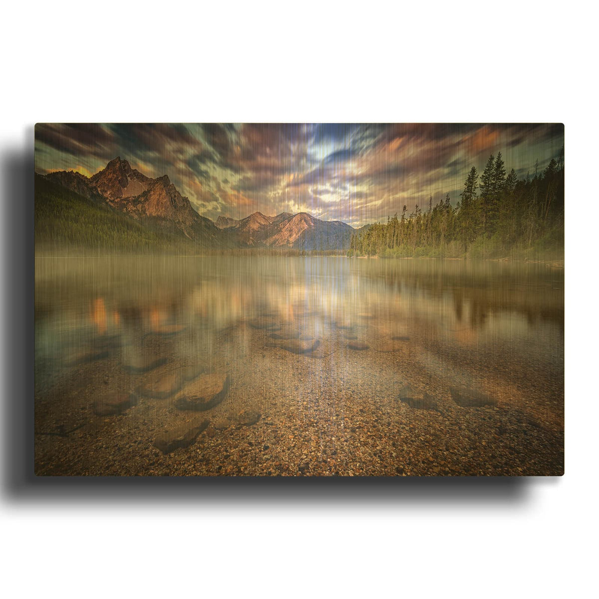 'Dawn At Stanley Lake' By Rick Berk Gold Metal Wall Art