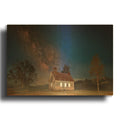 'Schoolhouse Under The Stars' By Rick Berk Gold Metal Wall Art