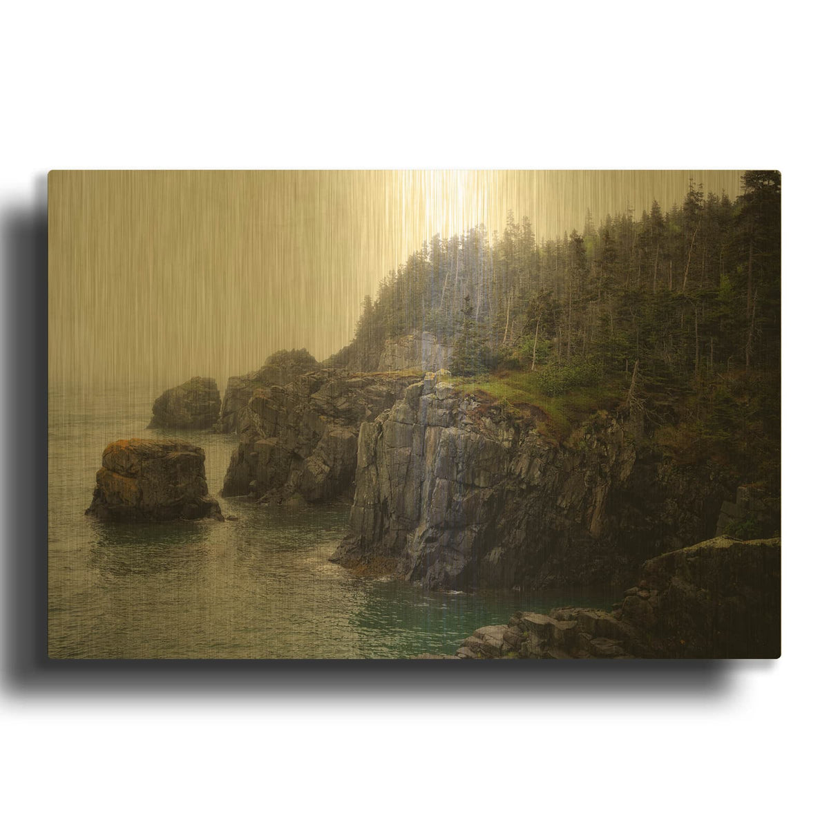 'The Bold Coast' By Rick Berk Gold Metal Wall Art