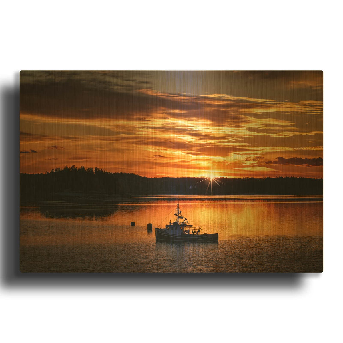 'Sailors Delight' By Rick Berk Gold Metal Wall Art