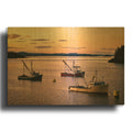 'Twilight In The Harbor' By Rick Berk Gold Metal Wall Art