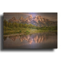 'Reflecting Tetons' By Rick Berk Gold Metal Wall Art