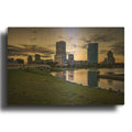 'Milwaukee At Dusk' By Rick Berk Gold Metal Wall Art