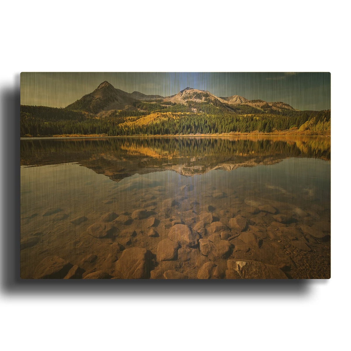 'Lost Lake' By Rick Berk Gold Metal Wall Art