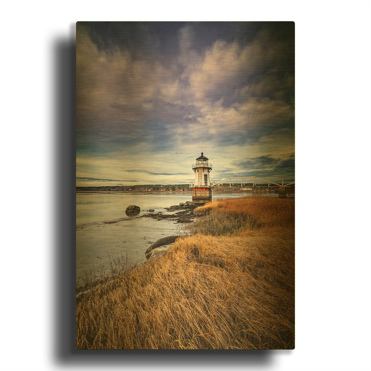 'Low Tide On The Kennebec' By Rick Berk Gold Metal Wall Art