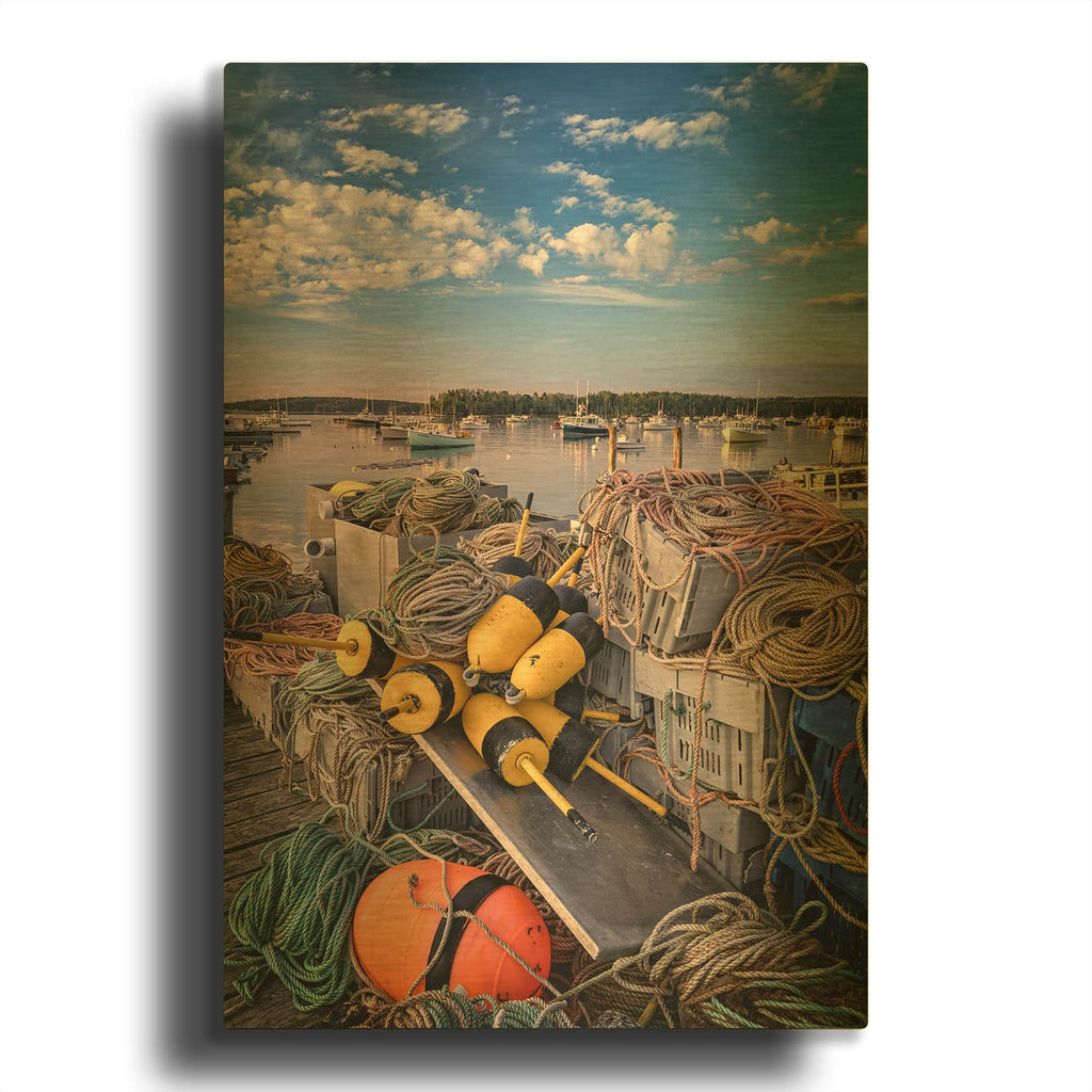 'Summer Sunday In The Harbor' By Rick Berk Gold Metal Wall Art